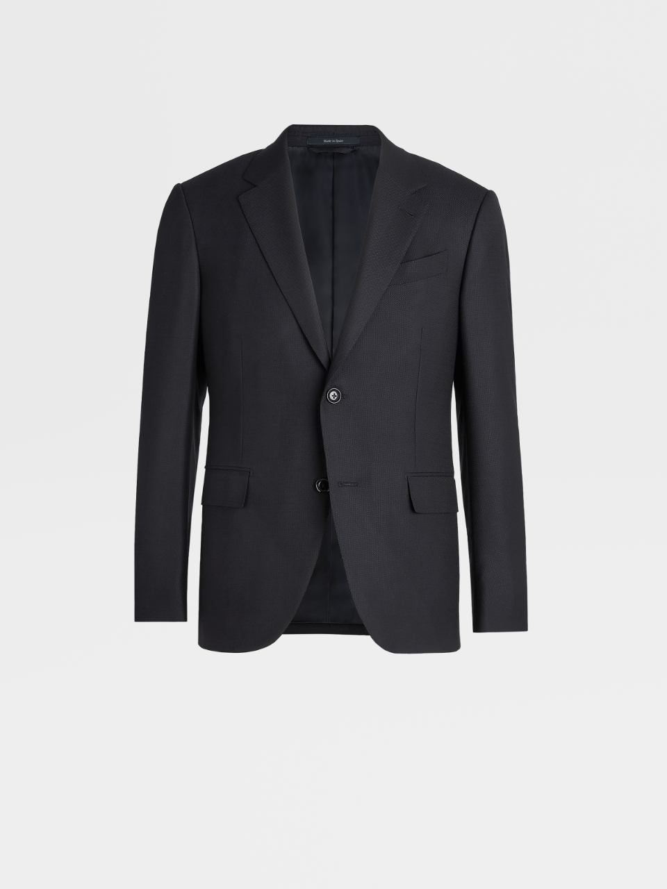 Navy Blue Trofeo™ Comfort Wool and Silk Tailoring Jacket, Micro Pattern, Drop 7